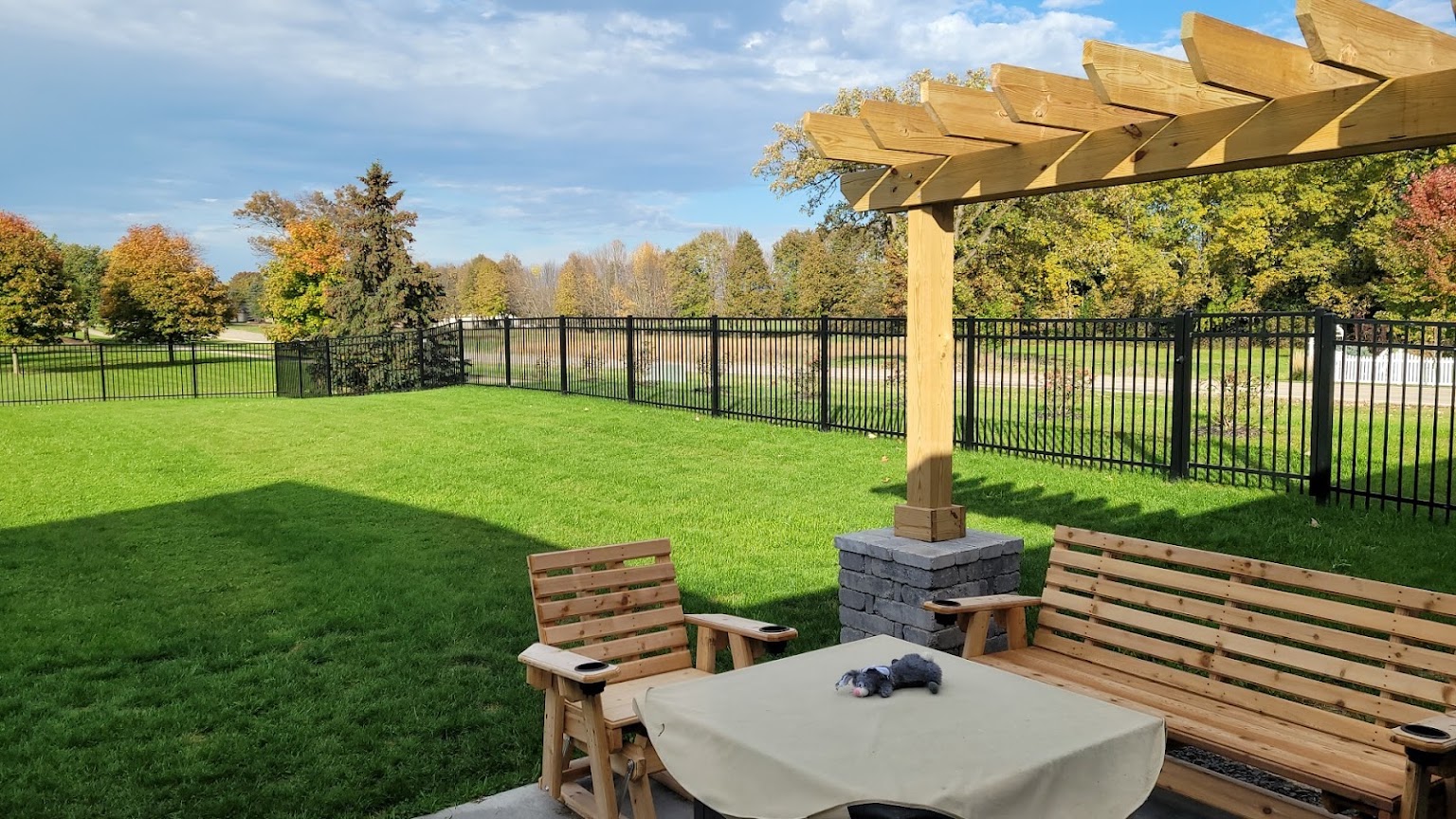 Backyard ornamental fence installed by Heiar Fencing